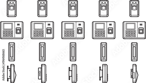 Innovative security system components, meticulously arranged for a clean, graphical representation of a robust security infrastructure.