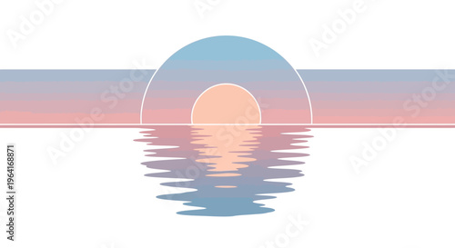 Sunset over calm ocean waves.