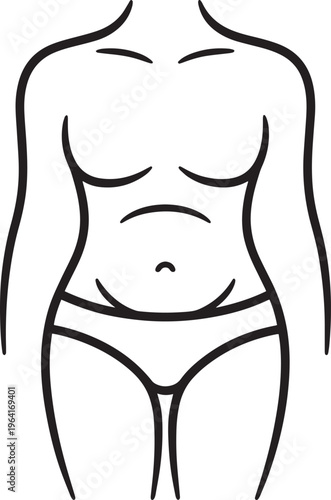 Abstract minimalist drawing of the human torso and waist