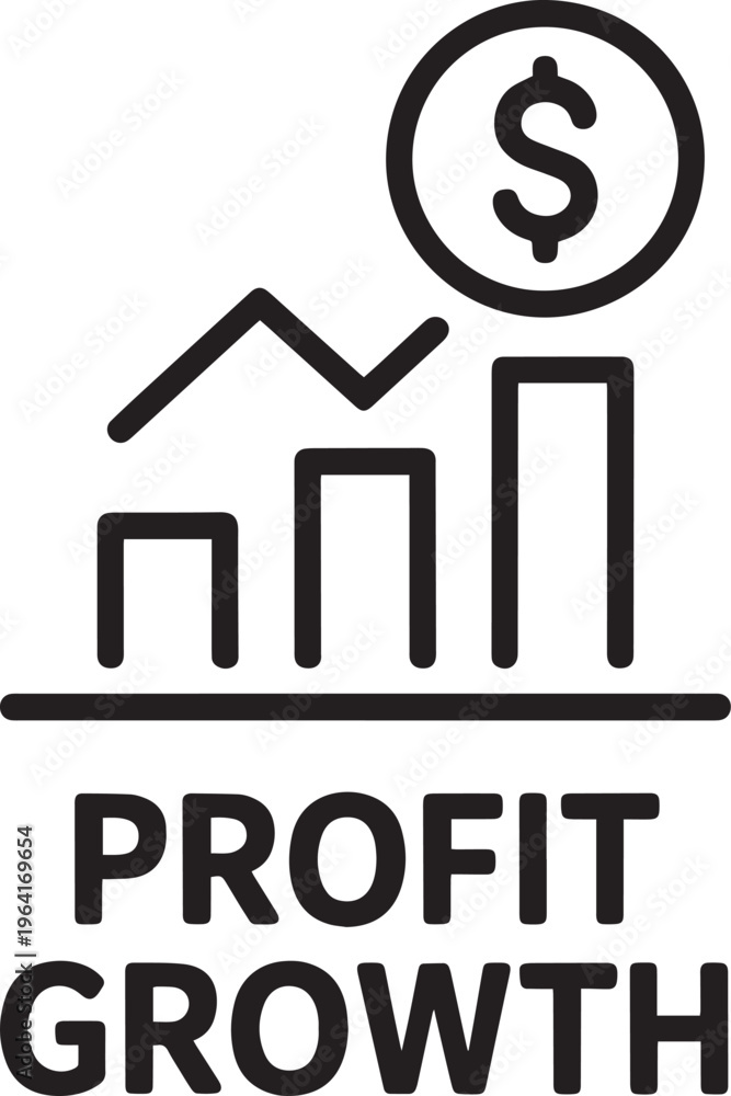 Obraz premium Business concept graphic with profit and growth chart illustration