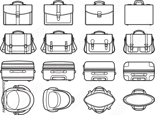 Stylish Suitcase Collection on display, perfect for travel and professional use. Capturing the versatility and aesthetic appeal of different luggage styles.