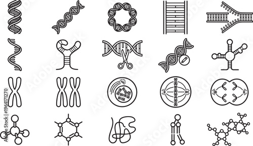 DNA molecules and Genetic Structures in illustration style. Capture the intricacy of life’s building blocks.