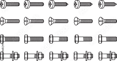 Diverse collection of metal fasteners, each meticulously crafted to precise specifications.