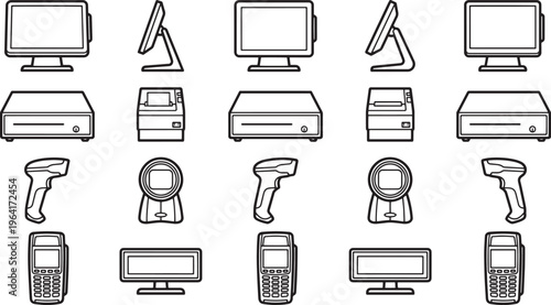 Seamless line art depiction of cutting-edge technology, perfect for conceptual use or tech-related projects. 