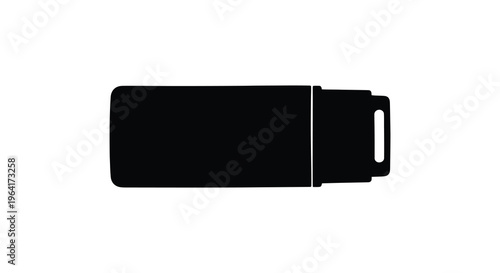 Simple black silhouette of a deodorant stick against a white background