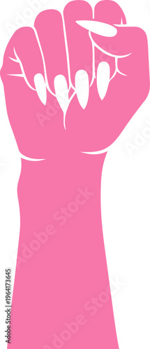 Raised fist of female Empowerment and Gender Equality 
