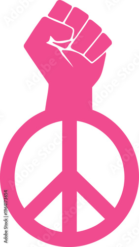 Empowerment of peace and equality fist symbol