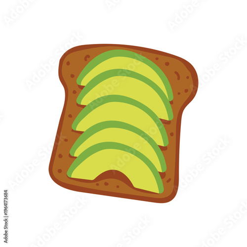 Avocado Toast with Sliced Avocado on Brown Bread
