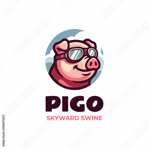 This trendy pig character sports sunglasses, portraying a fun-loving spirit, making it perfect for playful branding and designs aimed at both kids and adults.