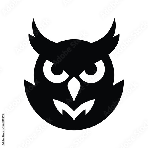 Owl Emblem Icon Vector Commercial