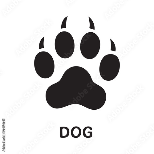 Dog paw prints icon symbol for animal tracks footprint cute pet canine domestic animal wildlife
