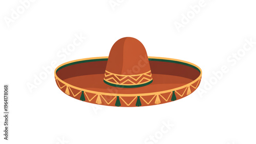 Traditional mexican sombrero with colorful embroidered patterns Vector