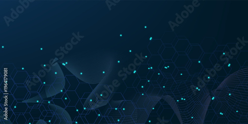 Abstract digital blockchain cube blocks concept. 3D big data cubes quantum computer technology idea.