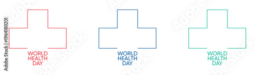 Clean Healthcare and Medical Cross Symbols for World Health Day.
