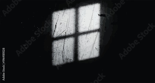 Dirty Window Pane with Sunlight
