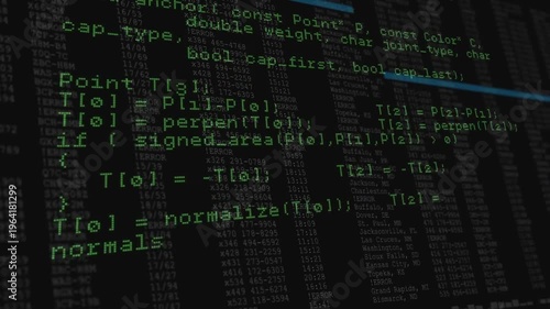 Green code block centering while camera panning, blue bar scanning intersection code for debugging