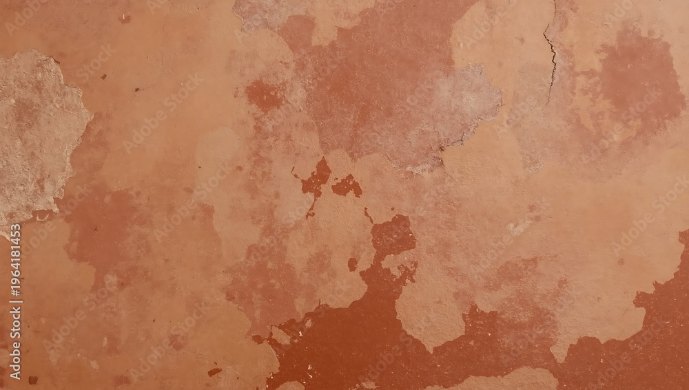Fototapeta premium Top view of distressed venetian plaster with peeling paint and cracks on a wall surface