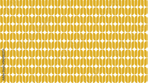 Yellow geometric tulip flower pattern background for cheerful spring textile design and vibrant decorative wallpaper