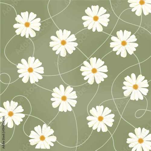 Seamless Chamomiles pattern