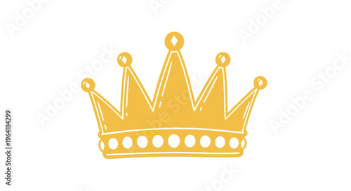 Hand-drawn golden crown illustration symbolizing leadership, success, and royal elegance, perfect for branding, emblems, or decorative elements
