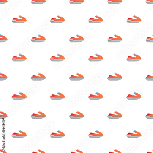 Repeating jet ski objects creating a seamless water sport background pattern