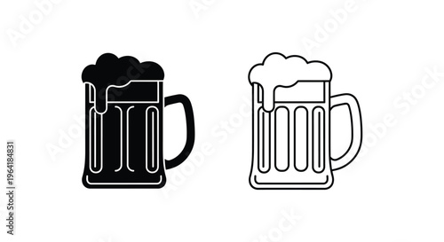 Beer mugs icons Vector