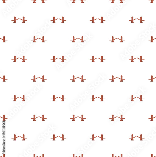 Repeating wooden martial arts training dummies creating a seamless pattern