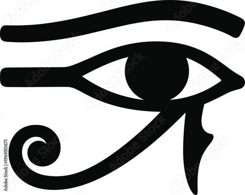 Eye of Horus Ancient Egyptian Symbol Vector Illustration Sacred Protection Vision Icon Mythology Spiritual Amulet Sign for Tattoo Logo Graphic Design Collection