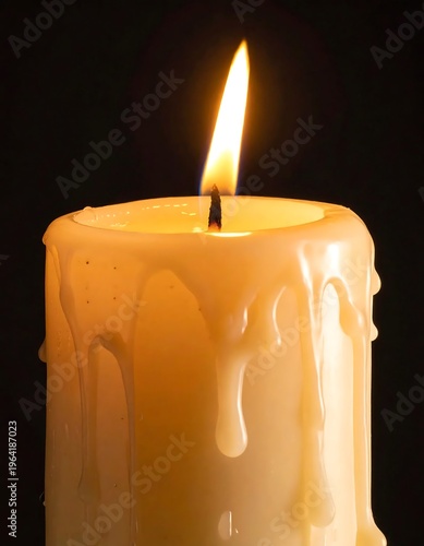 Candlelights Warm Glow - A Single Candle Illuminating the Darkness.
