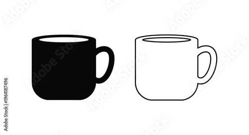 Black and white coffee mugs Vector