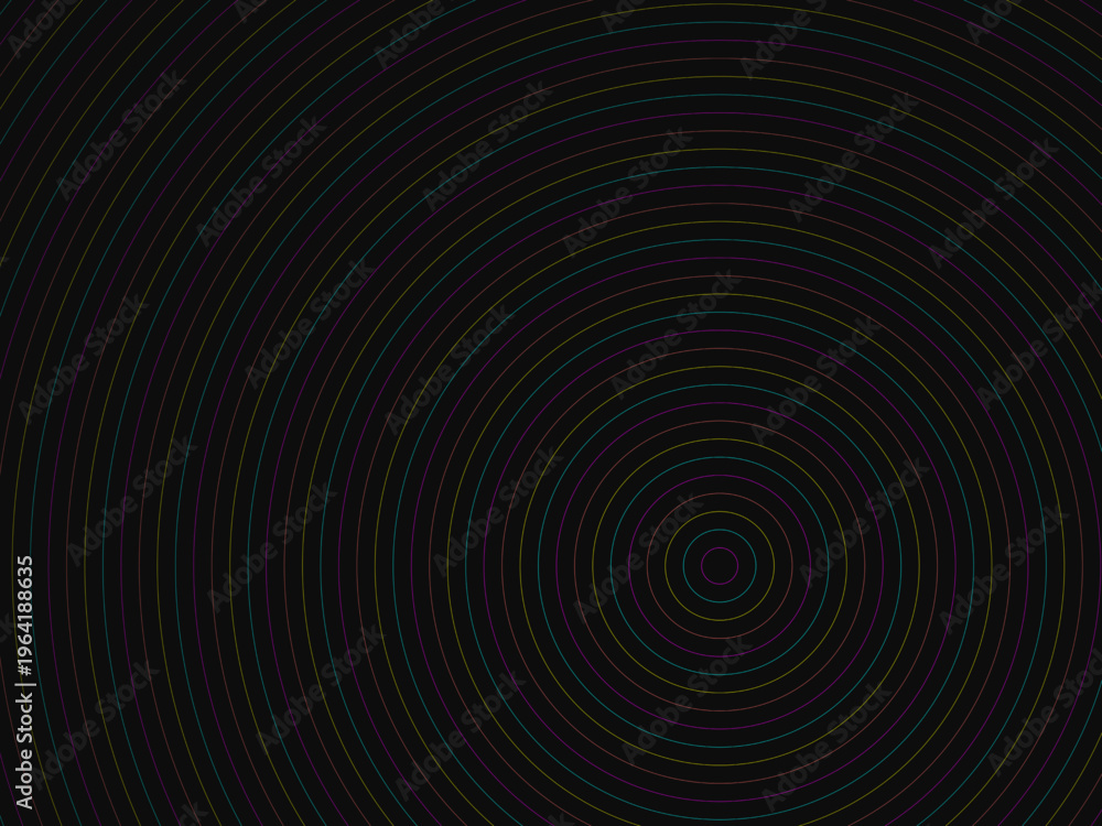 Obraz premium Concentric Circles Ripple Pattern Abstract Background Vector