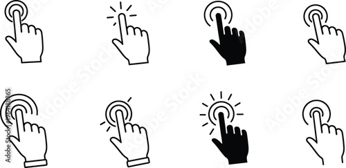 Hand Clicking Button Icons