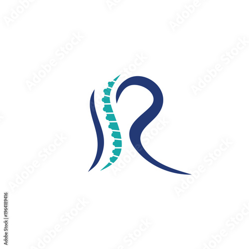 R letter chiropractic clinic logo design