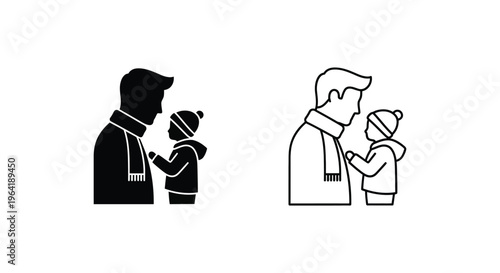 Father and son bonding together Vector