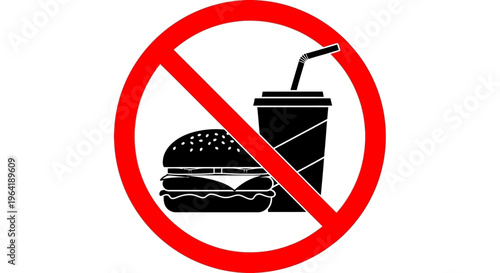 Forbidden food and drink sign indicating a prohibition on consumption of meals and beverages in a specific area
