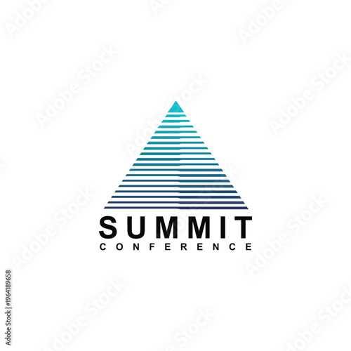 Modern financial pyramid summit logo design
