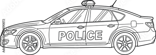 Police car color page for kids free printable vehicle coloring book