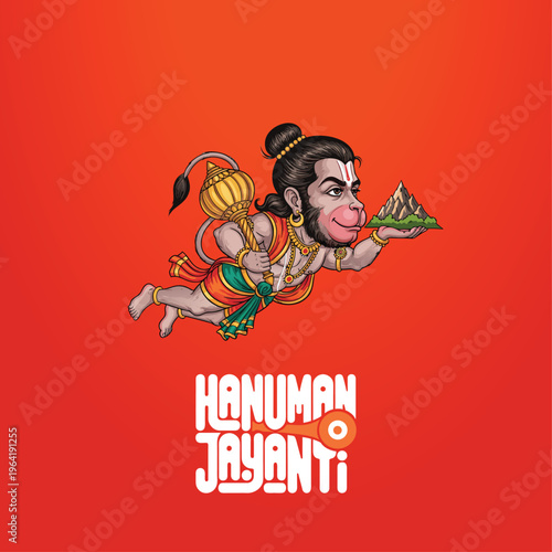 Hanuman jayanti creative and meaningful typography inspired by the divine strength and fearless nature of lord hanuman spreading positivity energy and spiritual power