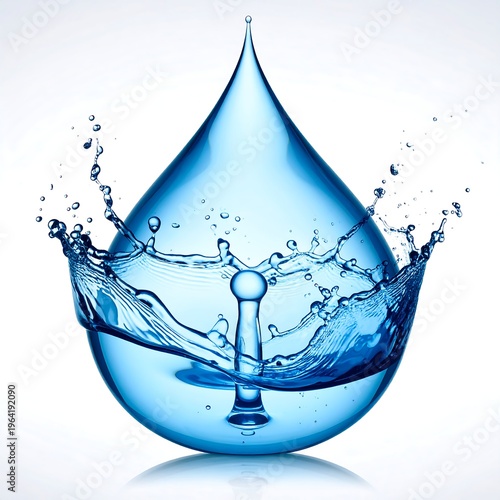 Captivating Water Drop - A Stunning Display of Liquid Dynamics and Purity.