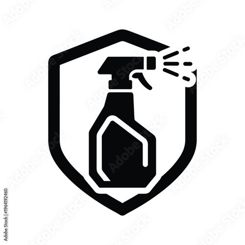 Spray Bottle Shield Protection Disinfection Concept