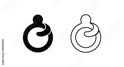 Pacifier icon set black and white Vector