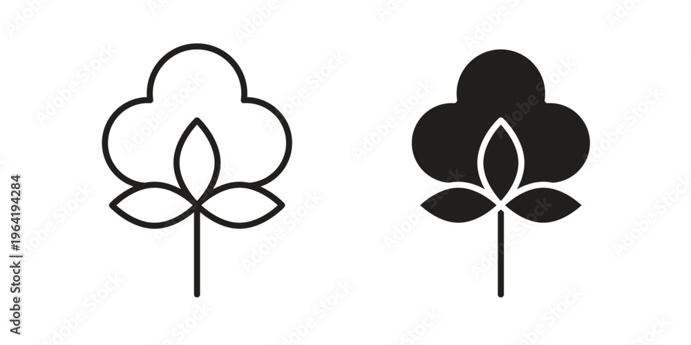 Εκτύπωση καμβά Cotton icon concept design set. Icon Element For Design
