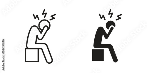 Depression icon concept design set. Icon Element For Design