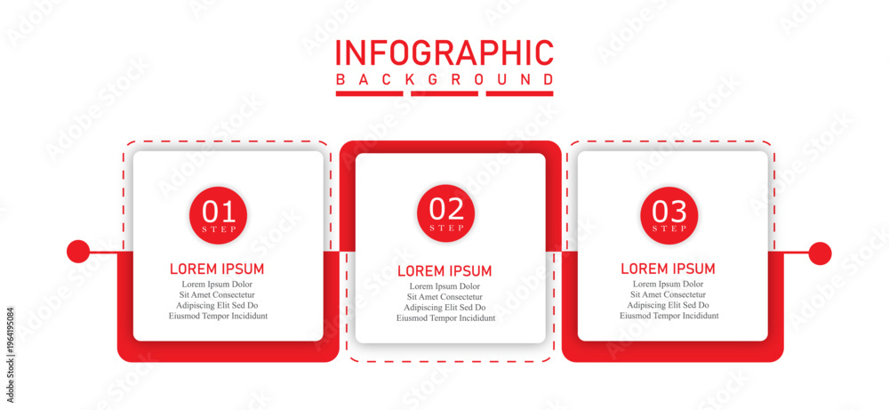Fotografie Business infographic with 3 rectangular steps information templates | Marketing