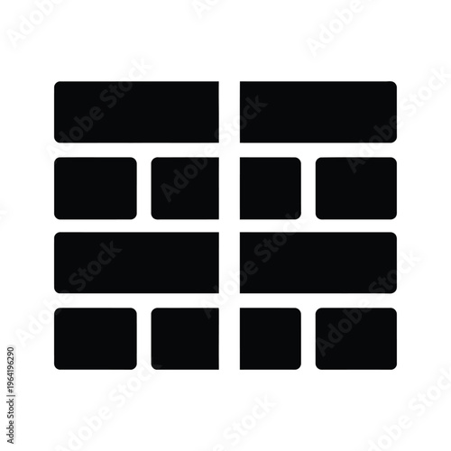 Brick Wall Icon Security Barrier Protection