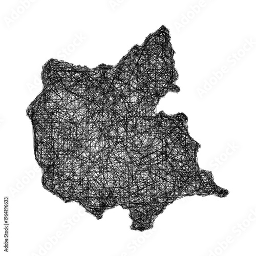 Sketch East Azarbaijan outline map design