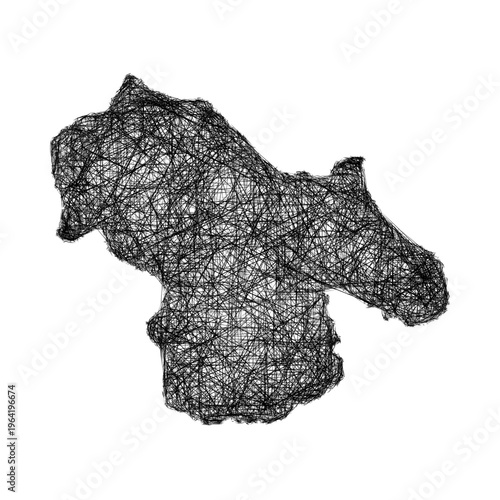 Sketch Kohgiluyeh and Buyer Ahmad outline map design