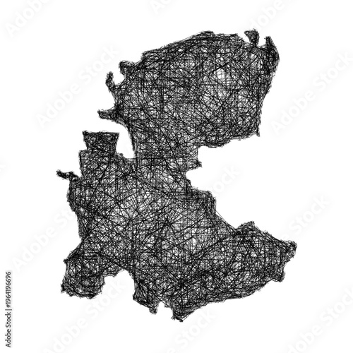 Sketch Markazi outline map design