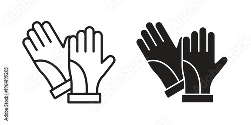 Photos Gloves icon clipart symbol isolated on white background