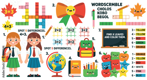 Children's logic games help develop critical thinking and problem-solving skills in young learners. Early education concept with fun tasks designed for school-aged kids.